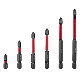 1 Set Screwdriver Bit Set, 6 Size PH2 High Strength Bits, High Magnetic Screwdriver Drill Bit Set, Bit Set, for Various Drill Tools, Furniture Repair etc. (Black 1)
