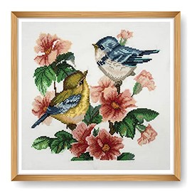 Trimits Large Cross Stitch Kits, 32 x 32cm (12.5 x 12.5in), Bird (Frame Not Included)