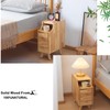 latifolia Solid Wood Nightstand, 2-Drawer Bedroom Nightstand, Small Bedside Table