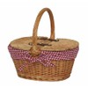 Red Hamper Wicker Willow Child's Lined Oval Lidded Picnic Basket