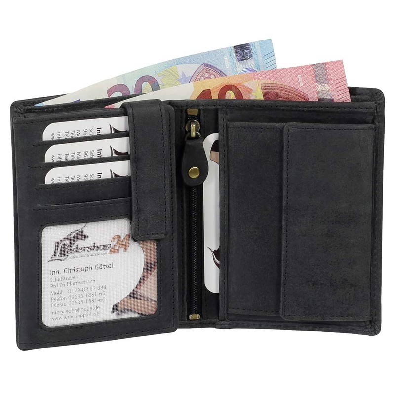 Luxury Leather Biker Wallet with Chain Biker Purse 10 cm