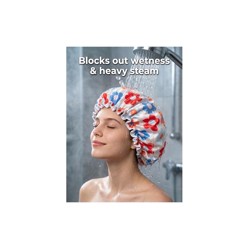 Aquior Gorro Ducha Grande Reutilizable Impermeable Mujer Todo Tipo Cabello