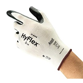 Ansell HyFlex 11-944 Ultra-Thin Work Gloves in Nylon, Multi-Purpose Protection Glove for Professionals, DIY, Industrial, Mechanics, Durable PPE Workwear, Men Women, Black, Size L (12 Pairs)