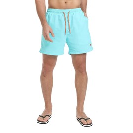 Tansozer Swimming Shorts Men Swimming Trunks Men Swimwear Board Summer Shorts Beach Shorts with Compression Liner Waterproof 2 in 1 Shorts Quick Dry Surfing Swim Trunks Light Blue S