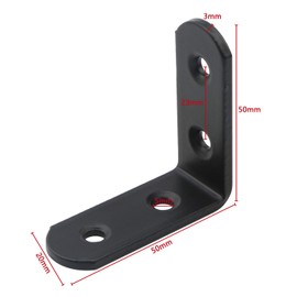 Pxyelec L Corner Bracket Set 3mm Thicker Brace Corner Joint Right Angle Bracket Fastener, Fixture Protector for Wood, 50mm x 50mm x 20mm, Pack of 20