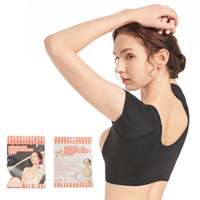 2 Pcs Breathable and Sweat Resistant Underarm Vests - Beige+Black
