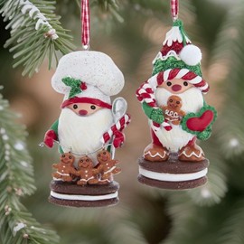 The Bridge Collection Gnome Gingerbread Baker Ornaments, Set of 2