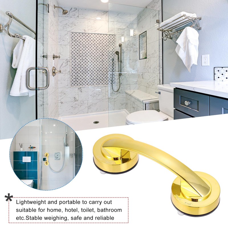 Gold Suction Grab Bar, Removable Bathroom Safety Handle