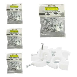 Grapa Para Cable Redondo 10mm Color Blanco 100 Pzs                                                                                                    