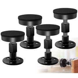 RAIHOMKIT 4 Pack Headboard Stoppers,Adjustable Threaded Bed Frame Anti-Shake Tool,Bed Stoppers for Headboard,Bedside Antishake Telescopic Support Stabilizer for Wall Beds Cabinets,30-68mm (Black)