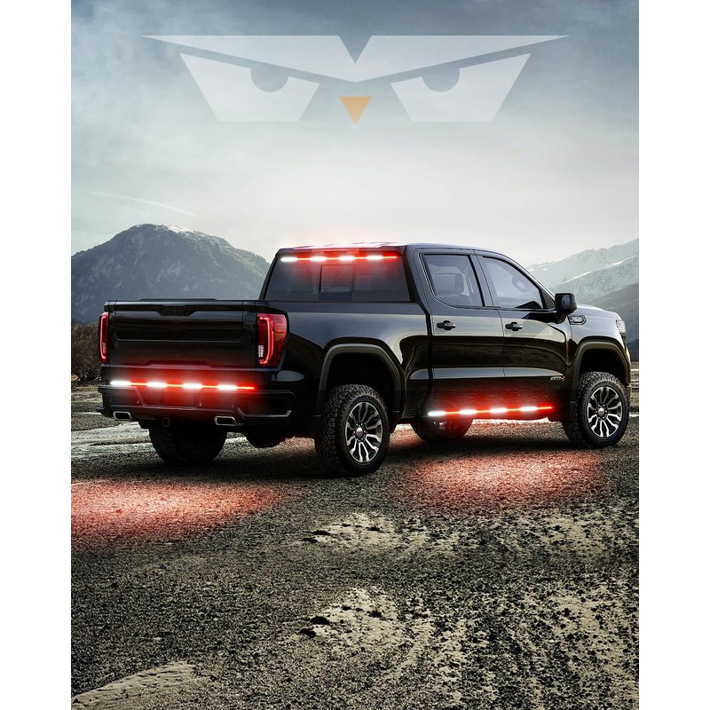 LUMENIX 49" Inch Strobe Light Strips, Back Window | Tailgate