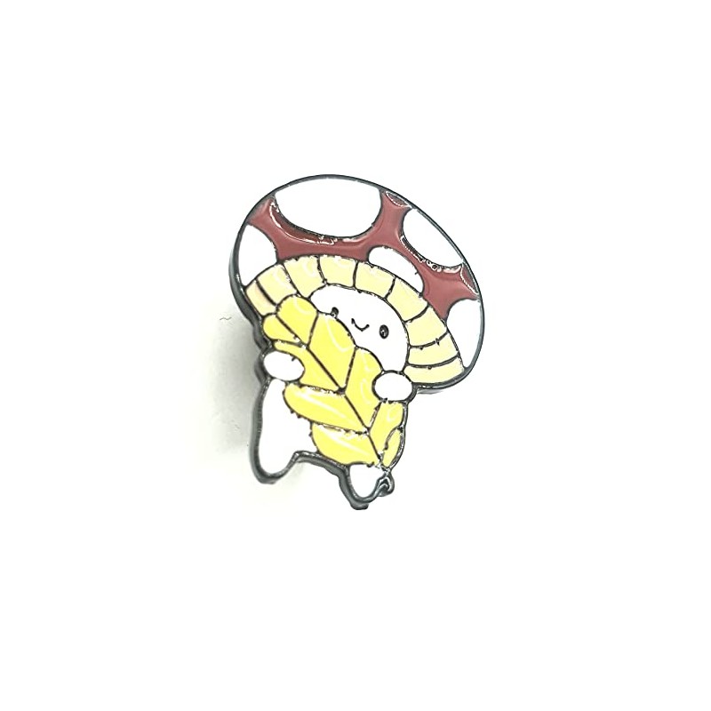 Cute Toad Smiley Happy Leaf Metal Enamel Pin Badge