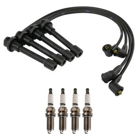 TRQ Ignition Kit Spark Plugs Spark Plugs Wire Set Compatible with 1994-2000 Mazda Miata