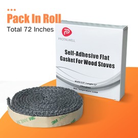 Flat Gasket Tape for Stoves and Fireplaces, Self Adhesive Flat Gasket, 5/8" x1/8" Length 72" Wood Stove Fiberglass Tape