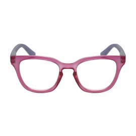 Calabria R860 Cat Eye Reading Glasses +2.00 Pink Crystal Blue Holographic Men Women Trendy Readers w/Semi Hard Zipper Case