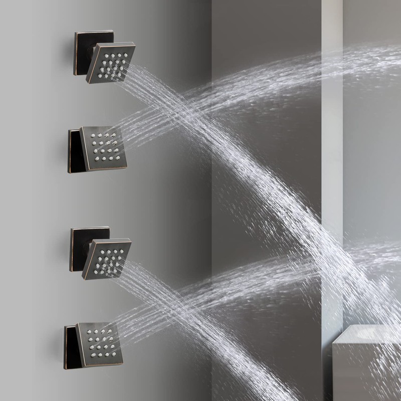 Showerhead Body Spray, HOMEDEC 2inch Brass Square Massage Shower Jet