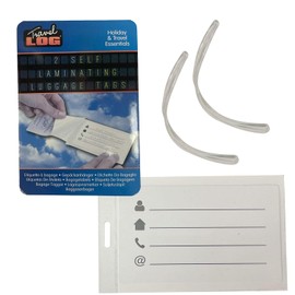 VFM - Luggage Address Tags Self Laminating Travel Tags Suitcase Bag Suitcase ID Tag Set Tag Labels Travel Accessories for Checked Luggage, Hand Luggage and Handbags - 2 Piece White