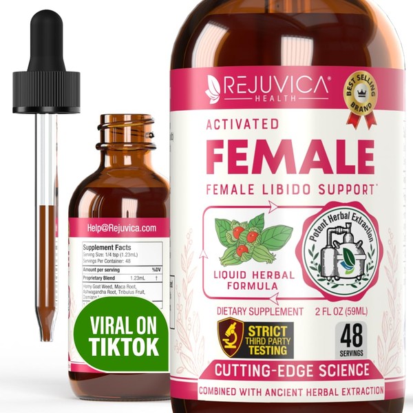 Rejuvica Health Activated Female - Advanced Female Libido Support Supplement - Liquid Delivery for Better Absorption - Maca, Horny Goat Weed, Damiana & More!