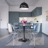 LeisureMod Cresco Acrylic Dining, Modern Chrome Eiffel Base and Curved