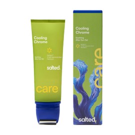 salted. Cooling Chrome - Gel doposole lenitivo da 100 ml, lenitivo, rinfrescante, idratante intenso, tubo con rullo in metallo, con SeaSync™, acido ialuronico 4 volte e pantenolo