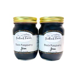 Redhawk Farms Black Raspberry Jam - Slowcooked All Natural Black Raspberry Jelly - Non-GMO & Gluten Free - Homemade Jams, Jellies & Preserves (18 oz, 2 Pack)
