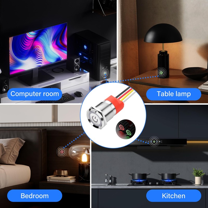 SinLoon 19 mm Touch Switch 0.74 Inch LED - Latching