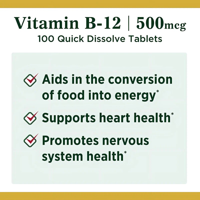 Natures Bounty, Vitamina B-12, Cereza Natural, 500 mcg, 100 Tabletas