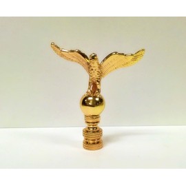 Lamp Finial-EAGLE ON ORB-Polished Brass Finish, Highly detailed metal casting