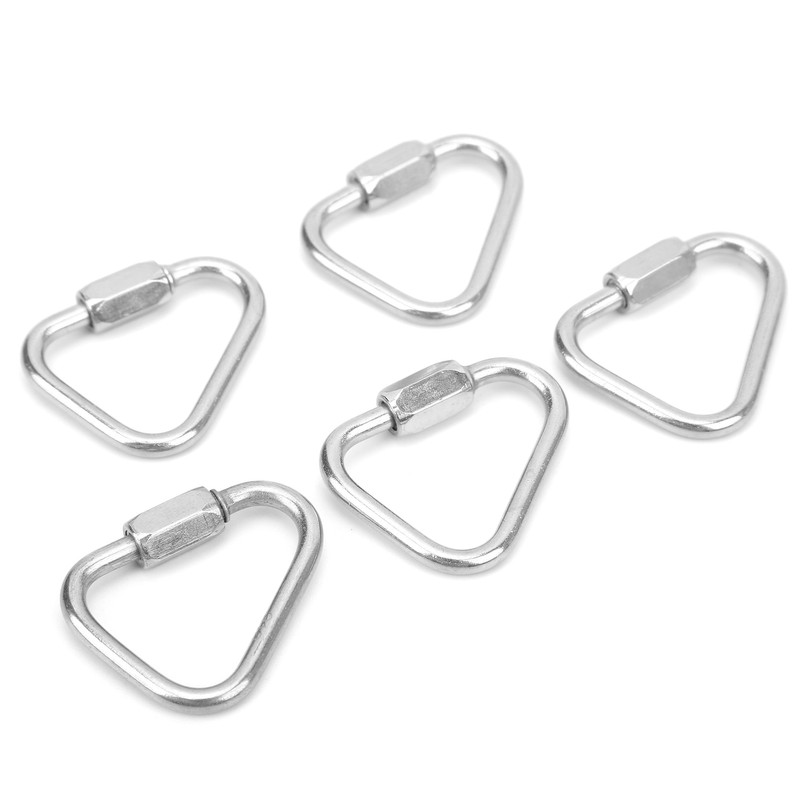 5pcs Triangle Locking Carabiner Stainless Steel Portable Easy to Carry