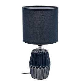 Ceramic Table Lamp with Shade Meridian Navy Blue