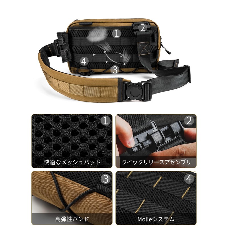 [TACTICAL_GEEK] One-shoulder bag, motorcycle body bag, crossbody bag, military tactical