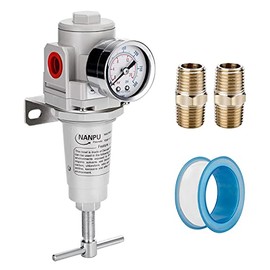 NANPU 3/4" NPT High Pressure Compressed Air Regulator, T-Handle, 0-300 psi Gauge & Metal Bracket