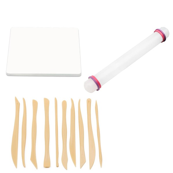 DIFLAX Pack of 12 Acrylic Clay Rollers, Polymer Clay Tools,