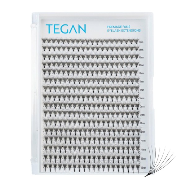 TEGAN LASH 320 Premade Fans Volume Eyelash Extensions, Handmade Lash
