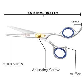 Glamified Hair Dressing Scissors 6.5" Barber Scissor Set | Professional Hair Cutting Scissor | Scissors for Salon, Men, Women