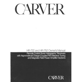 Carver HR-722 HR-752 Receiver Owners Manual