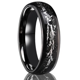 Concept Knight Tungsten Carbide Rings for Men & Women - Inlaid Gold/Silver Men's Wedding Bands, Classic Fashion Couple Engagement Ring, Comfortable Fit (6mm Silver Wire, 10)