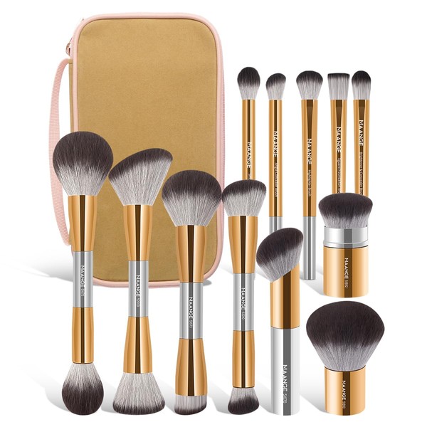 MAANGE Makeup Brushes 12 Pcs With Bag, Multi-functional Makeup Brushes