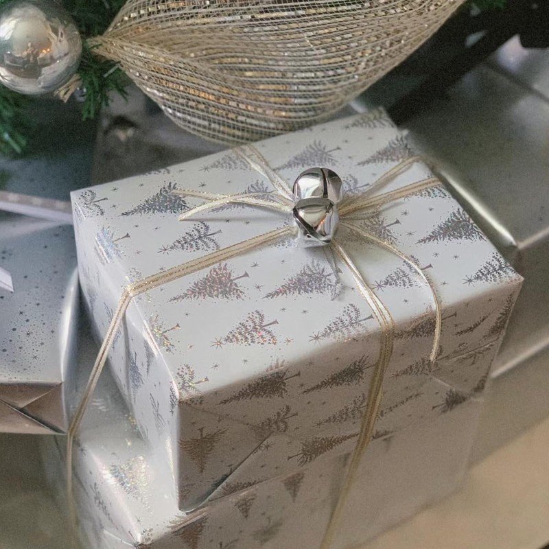 Hot Bear Colorful Jingle Bells 1-Inch/ 25mm, 100-Pack, Gold/Silver (Silver)