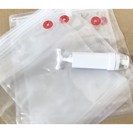 20 Counts BPA Free Med (9.1x11 Inches) and Large (11.8x11 Inches) Size Heavy Duty Reusable Vacuum Sealer Storage Bags for Freezer, Sous Vide Cooking, and Food Saver to Keep Freshness up to 5X Longer