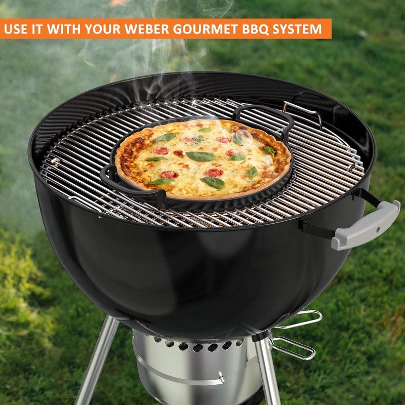 onlyfire Cast Iron Griddle with Handles for Weber Gourmet BBQ