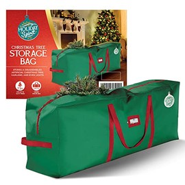 HOLIDAY SPIRIT Christmas Tree Storage Bag - Heavy-Duty Tree Bag with Durable Reinforced Handles & Zipper, Waterproof Storage Bag Protects from Moisture & Dust (Fits a 7.5FT Tree)