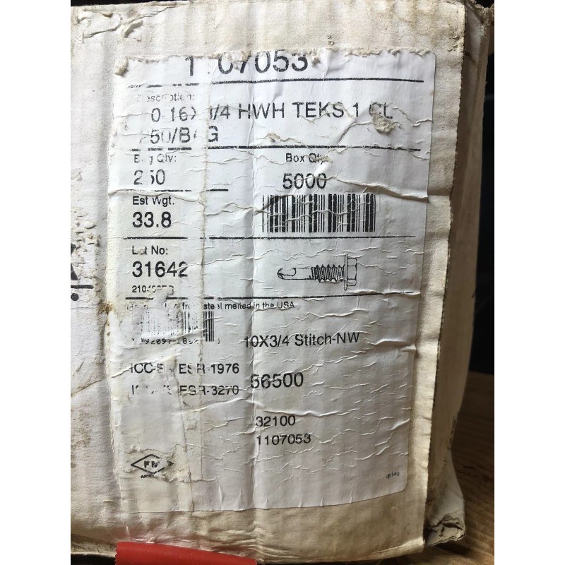 Teks #10x 3/4" GALVANIZED SELF DRILL Sheet Metal Screw Hex