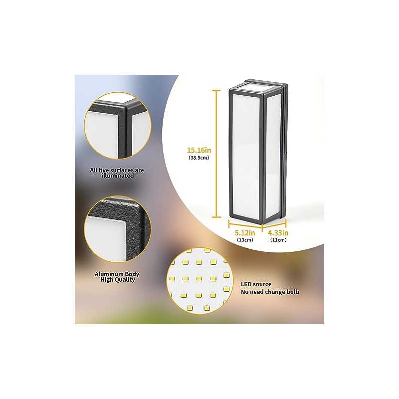 LANFU LED Aluminum Wall Sconce Waterproof Outdoor Wall Light,Modern Porch