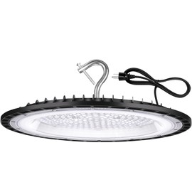 YANYCN 300W UFO Led High Bay Light,120VAC,5000K Daylight Commercial Shop Bay Lighting Fixture,45000LM,[1300W MH/HPS Equiv.] US Plug Area Lighting for Warehouse/Barn/Gym/Factory/Workshop