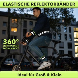 AVANA Reflective Band Reflective Safety Band Reflector Elastic Bracelet Safety Jogging Bicycle Children Reflective Band Black (Set of 2)