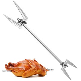 Toddmomy Stainless Steel Rotisserie Fork 9.84 Inch Air Fryer Grill Fork for Roast Chicken and Meat Cooking Accessories Heat Resistant Bbq Kitchen Essentials
