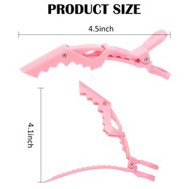 YISSION 12Pcs Pink Alligator Hair Clips for Styling Sectioning Makeup Large Duck Billed Hair Clips No Crease Hair Clip Alligator Clips for Thin Thick Hair Hair Styling Accessories for Women Girls