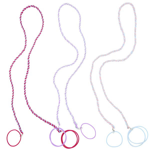 3 PCS Elastic Spiral Hair Ties, 25 Inches Braided Elastic