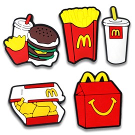 Zanerolan Fast Food Shoe Decoration Charms for Clog, Hamburger French Fries Chicken Charms Accessories